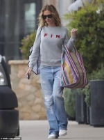 Julia Roberts cuts a casual figure in sweatshirt and denim for Malibu shopping trip