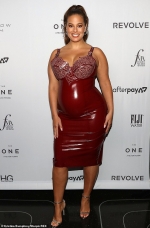 Pregnant Ashley Graham proudly displays her curves (and bump) in tight PVC