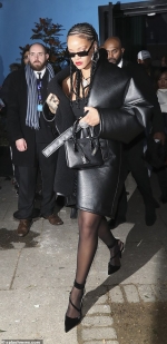 British Fashion Awards 2019: Rihanna wraps up in oversized leather coat and slinky LBD