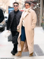 Nick Jonas and Priyanka Chopra look chic in their winter best as they leave
