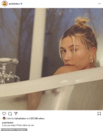 Justin Bieber shares a steamy photo of his wife Hailey lounging in the bathtub