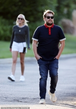 James Corden and wife Julia Carey enjoy a stroll in the Pacific Palisadesas