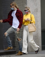 Elsa Hosk is stylish in Christian Dior as she picks up a to-go order in NYC with beau Tom Daly...