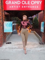 Taylor Swift sparkles in sequin turtleneck and tailored pants as Kelsea Ballerini and Maren Morris