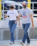 Cobie Smulders is seen mailing in her ballot alongside husband Taran Killam as she is able to vote for the first time