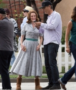 George Clooney makes Julianne Moore giggle on set of latest directorial effort Suburbicon