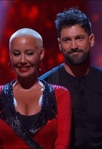 Amber Rose fights back tears as she is eliminated from Dancing With The Stars