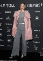 Jaime King rocks chic grey co-ords and a bubblegum pink