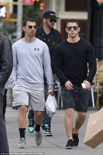 Joe Jonas goes super low-key in sportswear as he joins hunky younger