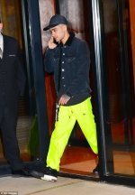 Zayn Malik nails the sports-luxe look in neon yellow joggers and denim jacket