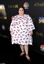 Chrissy Metz rocks bird-themed dress as she joins on-screen beau