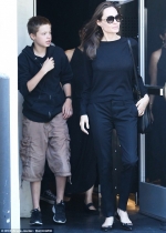 Angelina Jolie treats Shiloh and Pax to a sushi lunch as she looks