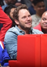 Chris Pratt and bonds with girlfriend's brother Patrick Schwarzenegger at Clippers game...